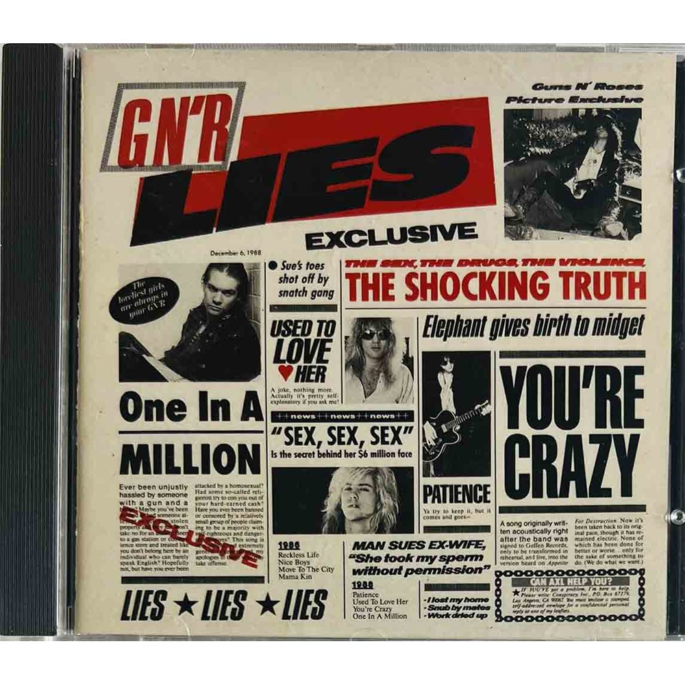 Guns N' Roses CD G N' R Lies  kansi EX levy EX Käytetty CD