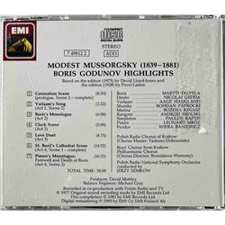 Mussorgsky Modest, Martti Talvela CD Boris Godunov  kansi EX- levy VG+ Käytetty CD