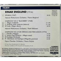 Englund Einar 1991 FACD 017 Epinikia, Symphony no.2 blackbird CD Begagnat