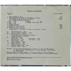 Lutoslawski Witold CD Volume Six: Two Studies  kansi EX- levy EX Käytetty CD