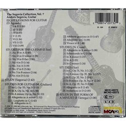 Segovia Andrés CD Segovia Collection, Vol. 7: Guitar Etudes  kansi EX- levy EX Käytetty CD