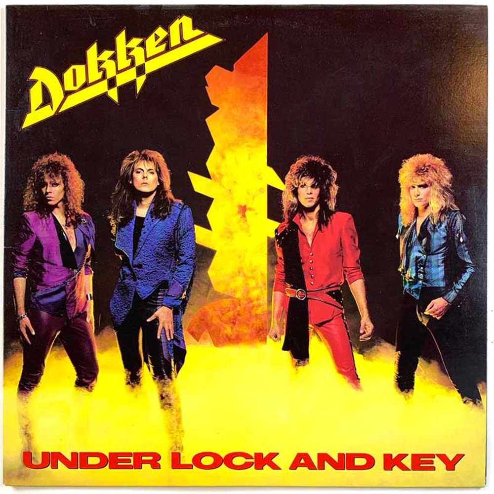 Dokken vinyl LP Under Lock And Key  kansi EX levy EX- Käytetty LP