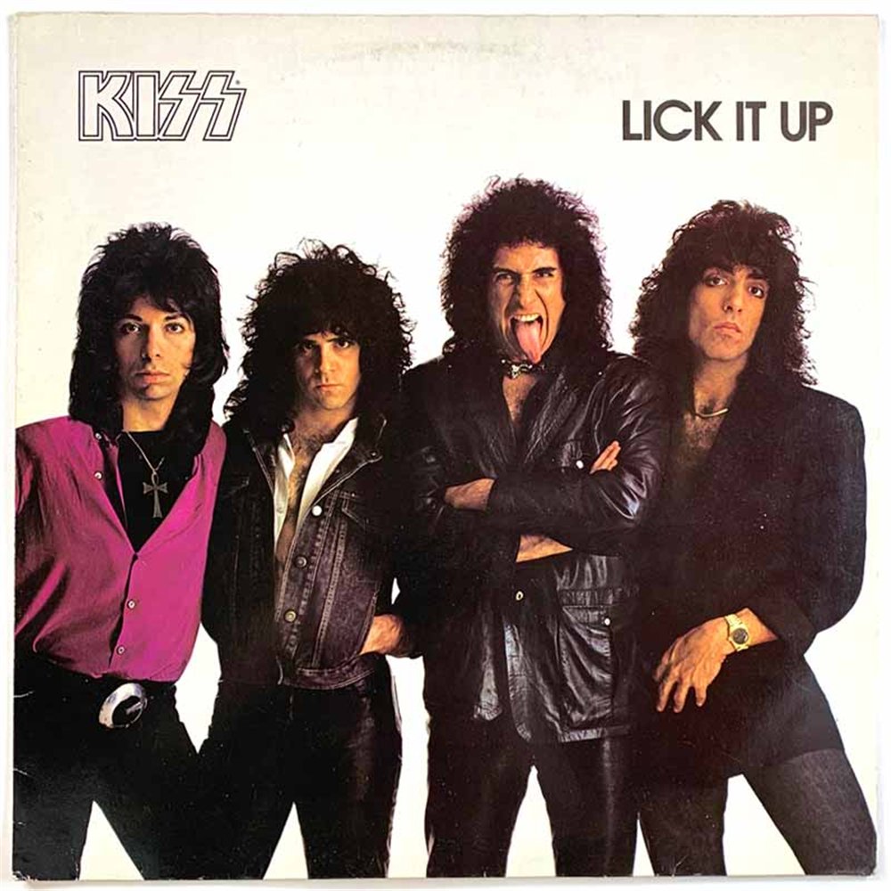 Kiss vinyl LP Lick It Up  kansi EX- levy VG+ Käytetty LP