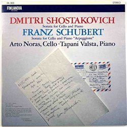 Dmitri Shostakovich - Arto Noras vinyl LP Sonata for Cello and Piano  kansi EX levy EX Käytetty LP