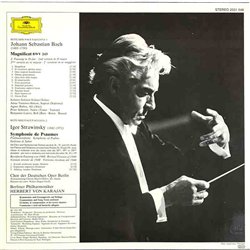 Bach - Stravinsky - Herbert von Karajan vinyl LP Magnificat • Symphony Of Psalms  kansi EX levy EX Käytetty LP