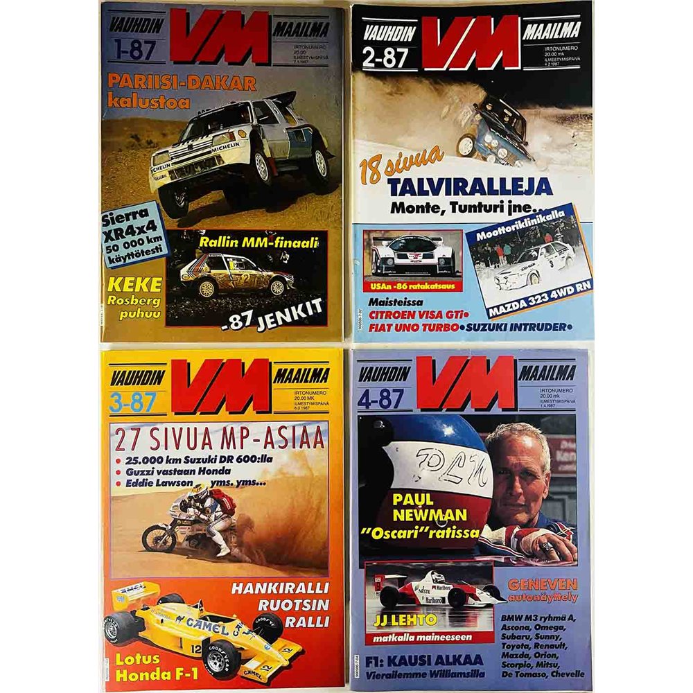 Vauhdin Maailma vuosikerta 1987 1987 1 - 12, 12 numeroa aikakauslehti