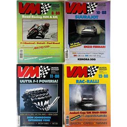 Vauhdin Maailma vuosikerta 1988 1988 1 - 12, 12 numeroa aikakauslehti