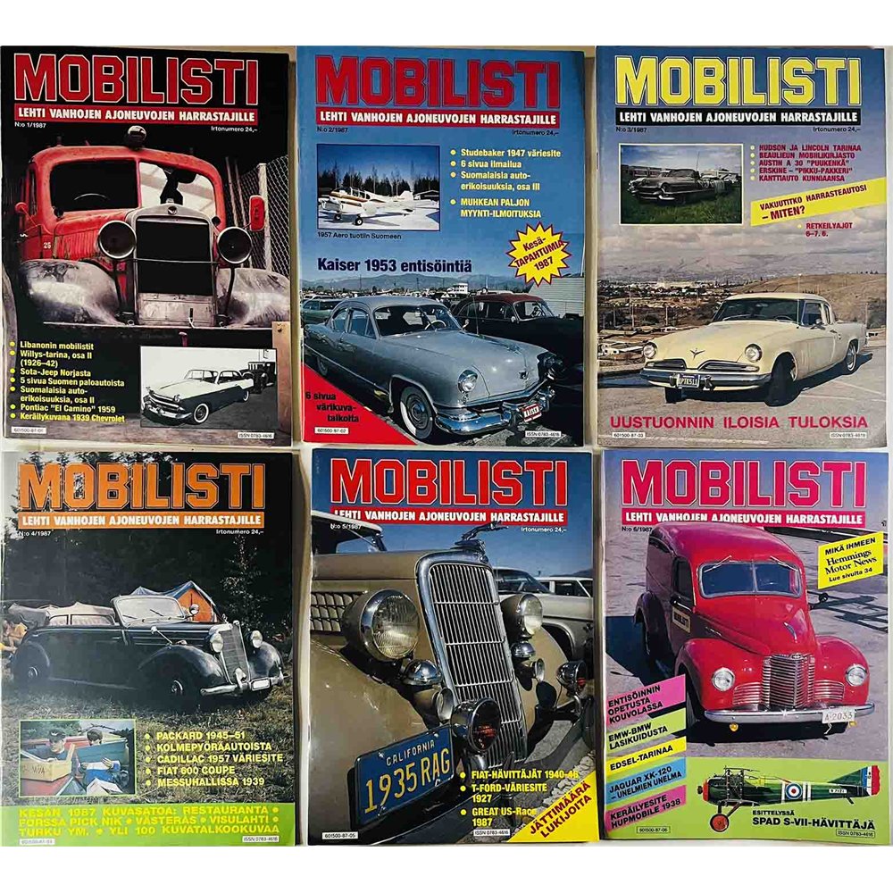 Mobilisti vuosikerta 1987 1987 1 - 6, 6 numeroa aikakauslehti