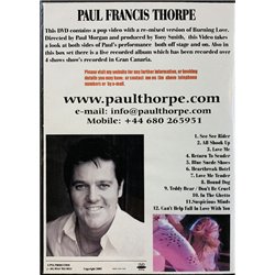 DVD - Paul Thorpe Elvis tribute DVD Live on stage / Burning Love  kansi EX levy EX Käytetty DVD