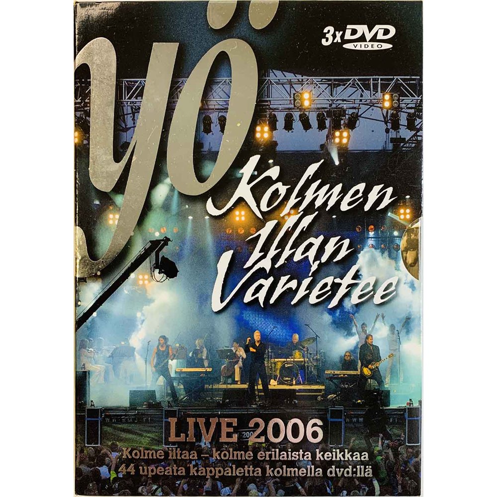 DVD - Yö DVD Kolmen illan varietee 3DVD  kansi EX levy EX Käytetty DVD
