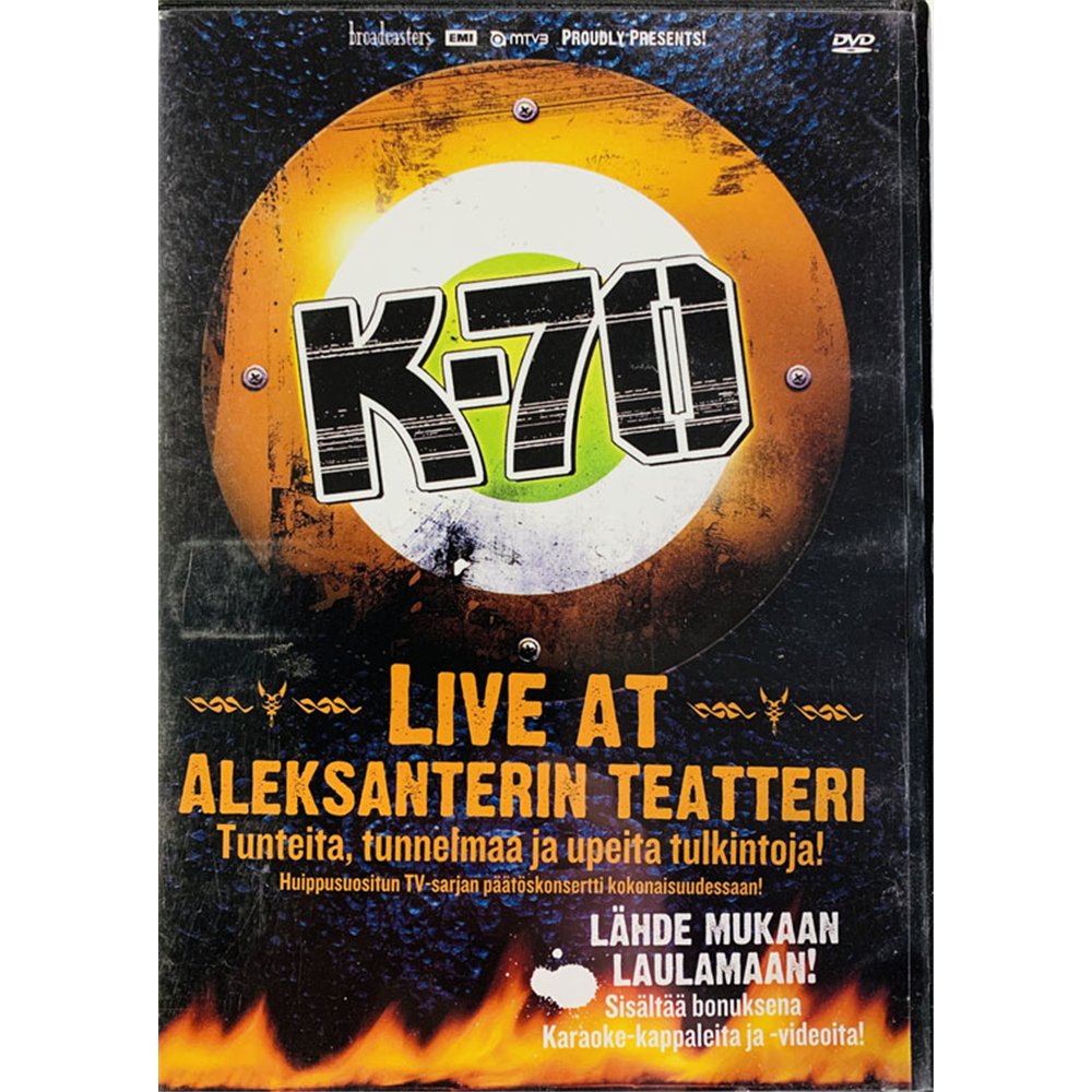 DVD - K-70 DVD Live at Aleksanterin teatteri  kansi EX levy EX Käytetty DVD