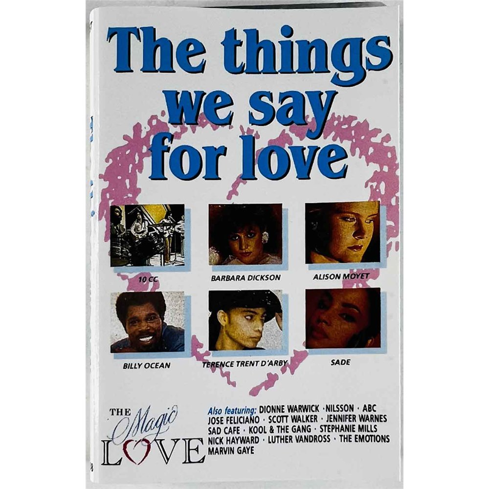 ABC, Sade, Alison Moyet, Kool & Gang: The things we say for love kansipaperi EX , musiikkikasetin kunto EX käytetty kasetti