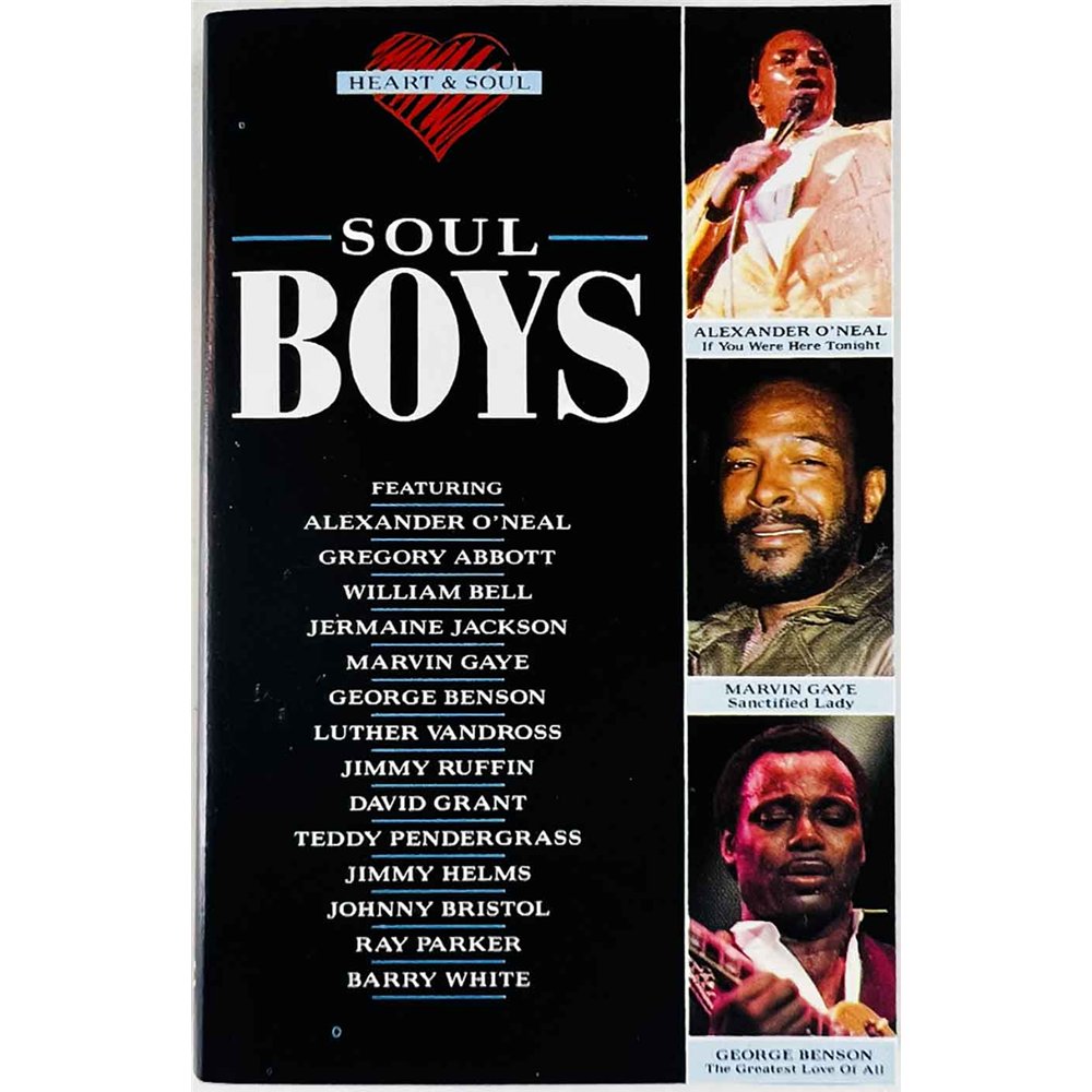 George Benson, Barry White, Marvin Gaye: Soul Boys kansipaperi EX , musiikkikasetin kunto EX käytetty kasetti