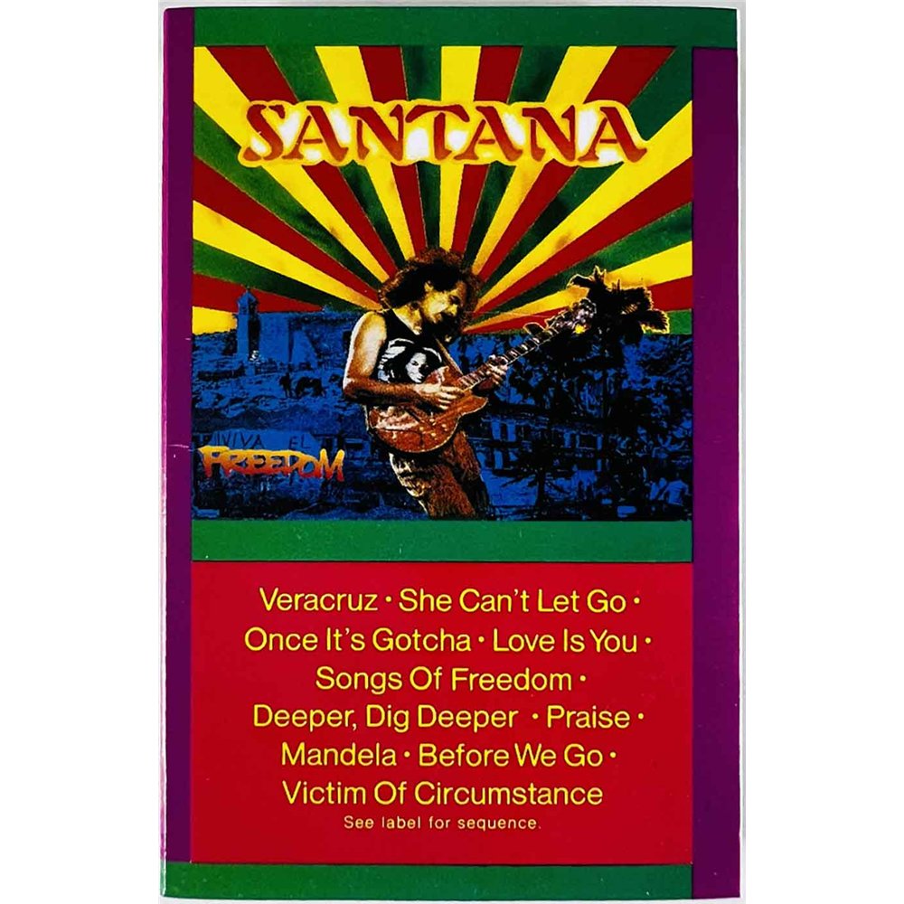 Santana: Freedom kansipaperi EX , musiikkikasetin kunto EX käytetty kasetti