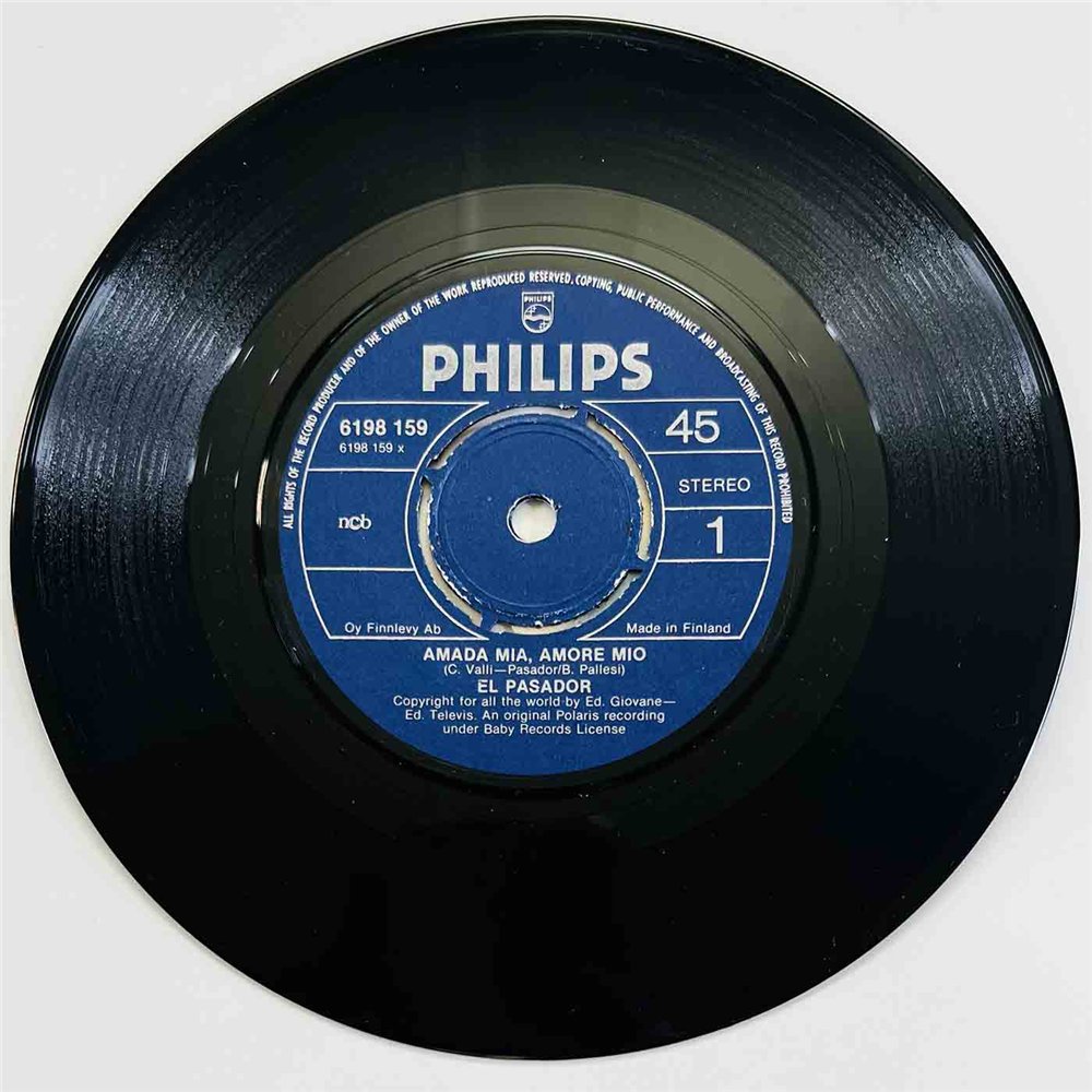 El Pasador 1977 6198 159 Amada mia, amore mio 7” single
