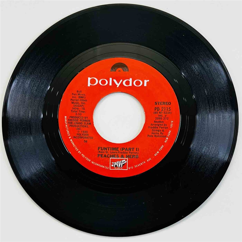 Peaches & Herb Käytetty 7” ei kuvakantta Funtime (Part I)  kansi ei kuvakantta levy EX käytetty vinyylisingle