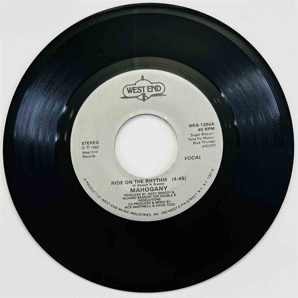 Mahogany 1982 WES-1250 Ride On The Rhythm 7” single