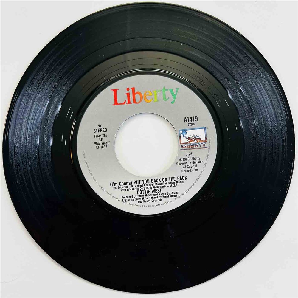 Dottie West 1980 A1419 (I'm Gonna) Put You Back On The Rack 7” single