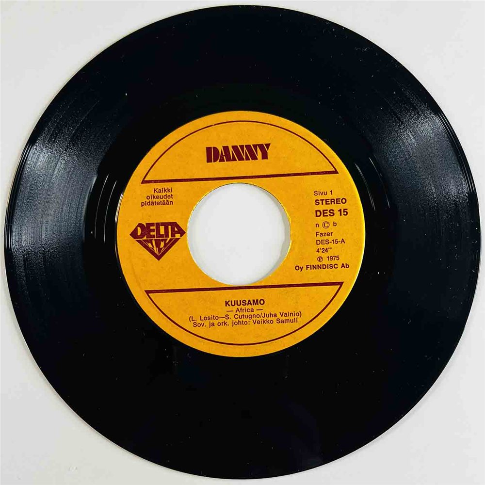Danny Käytetty 7” ei kuvakantta Kuusamo  kansi ei kuvakantta levy EX käytetty vinyylisingle
