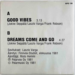 Jokke Seppälä 1981 RPS 139 Good Vibes 7” single