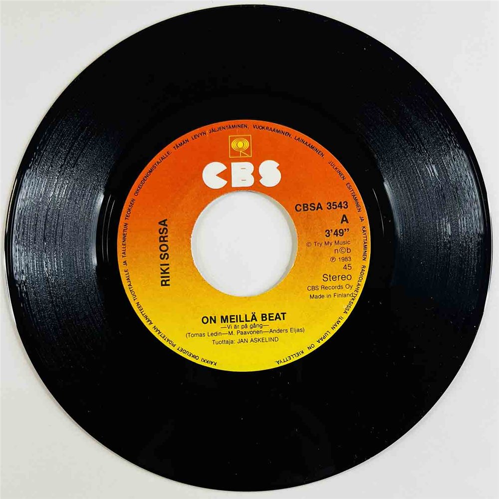 Sorsa Riki 1983 CBSA 3543 On Meillä Beat 7” single
