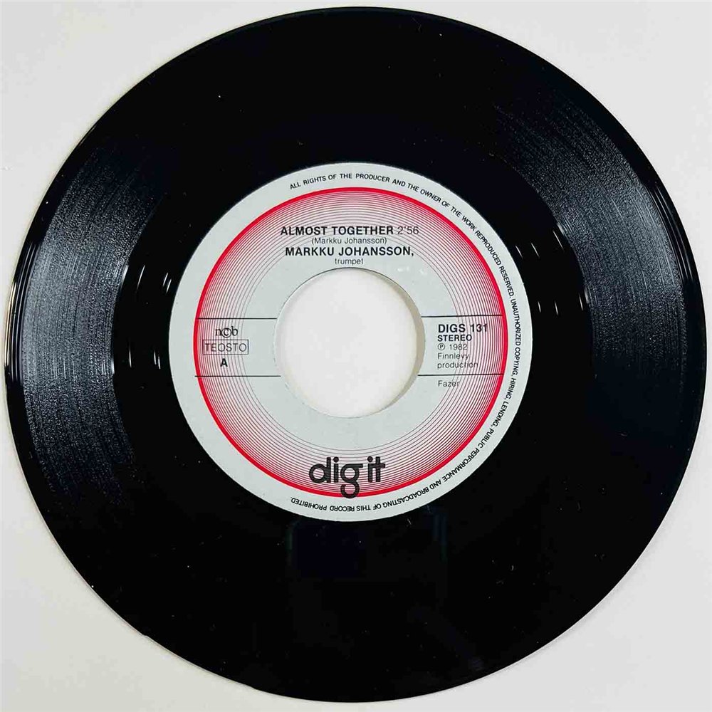 Markku Johansson 1982 DIGS 131 Almost Together 7” single