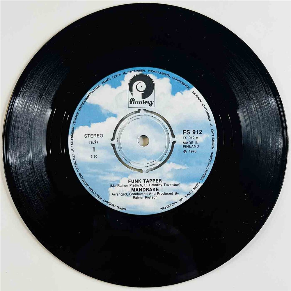 Mandrake Käytetty 7” ei kuvakantta Funk Tapper  kansi ei kuvakantta levy EX käytetty vinyylisingle