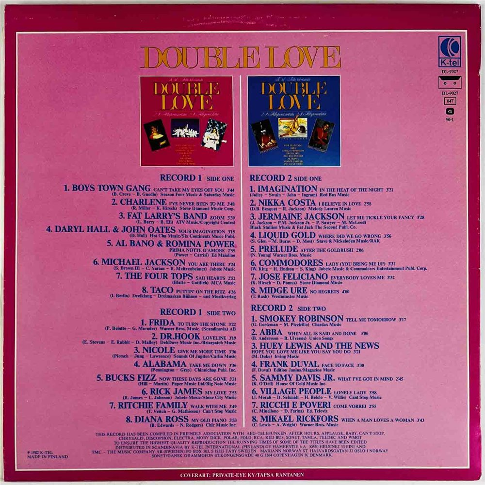 Taco, Frida, Village People, Abba, Nicole 1982 DL-7027 Double Love 2LP Used LP