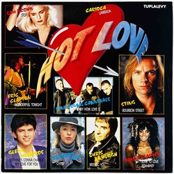 Sting, Clapton, Police, Jane Birkin, Black LP Hot Love 2LP  kansi EX levy EX Käytetty LP