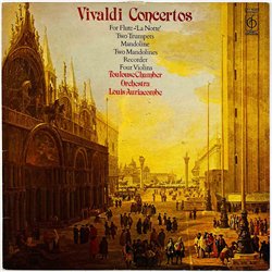 Vivaldi LP Concertos: For Flute, Two Trumpets, Mandoline  kansi EX levy EX Käytetty LP