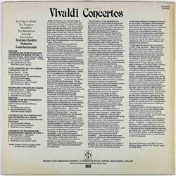Vivaldi LP Concertos: For Flute, Two Trumpets, Mandoline  kansi EX levy EX Käytetty LP