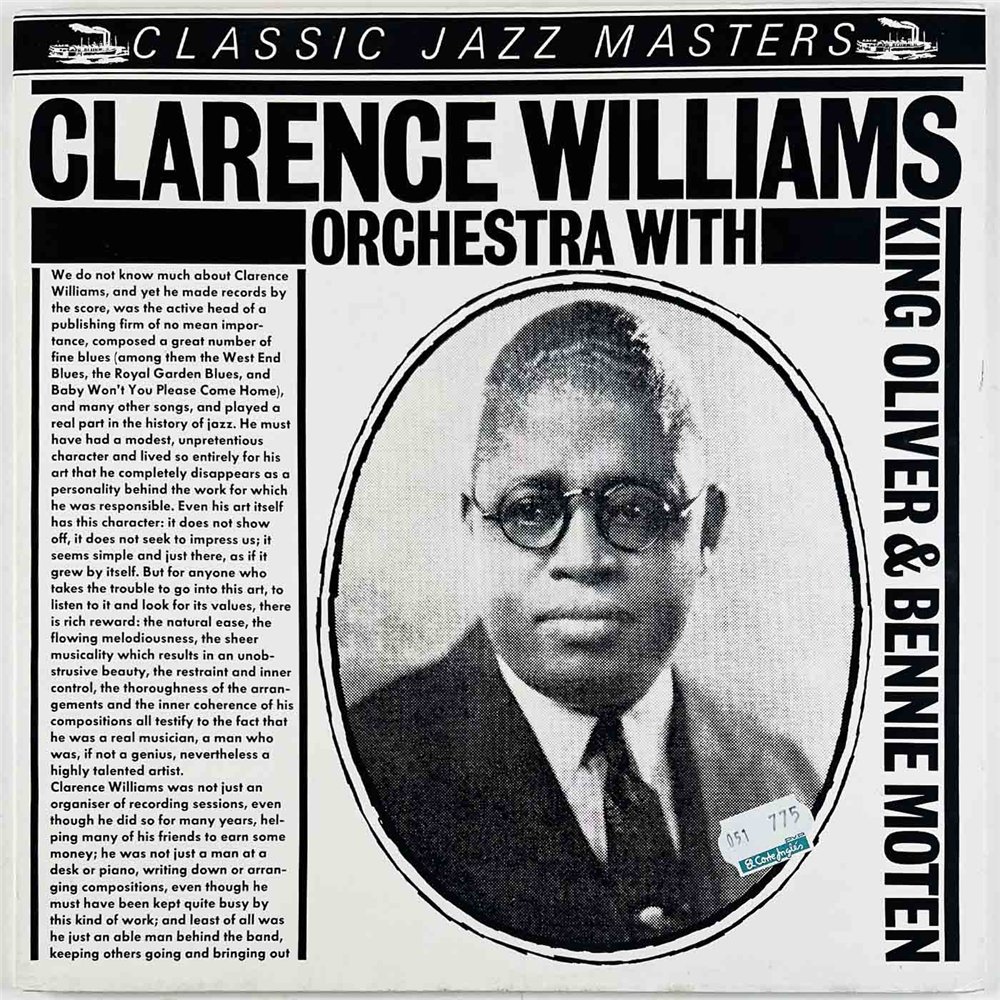 Clarence Williams and His Orchestra 1927-1928 CJM 88510 with King Oliver & Bennie Moten Used LP