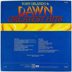 Tony Orlando & Dawn vinyl LP Greatest Hits  kansi EX levy EX Käytetty LP