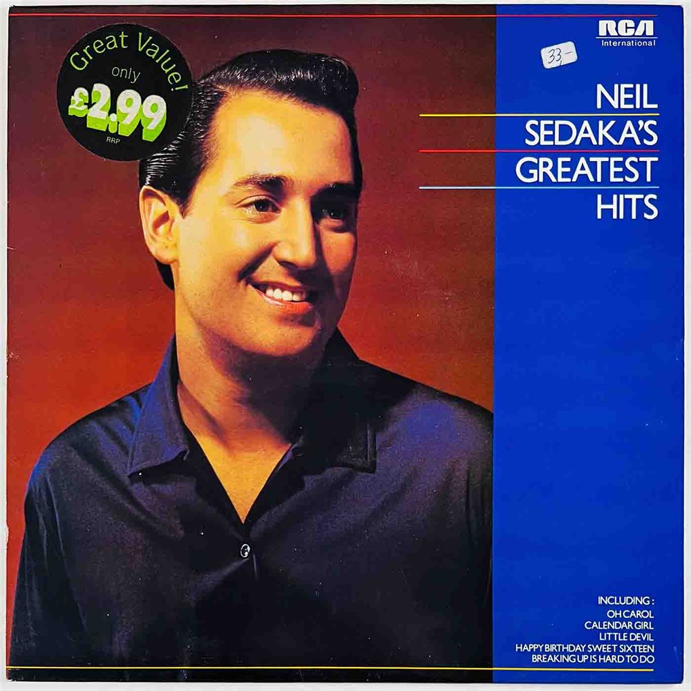 Sedaka Neil vinyl LP Neil Sedaka's Greatest Hits  kansi EX levy EX Käytetty LP