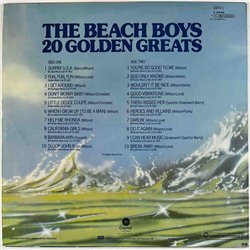 Beach Boys vinyl LP 20 golden greats  kansi EX levy EX Käytetty LP