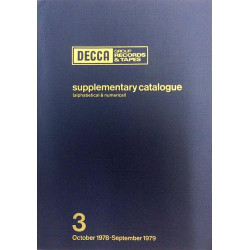 Decca supplementary catalogue 3: October 1978 - September 1979  kansi EX sisäsivut EX Käytetty kirja