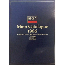 Decca Compact Disc - Records - Musicassettes: Main Catalogue 1986  kansi EX sisäsivut EX Käytetty kirja