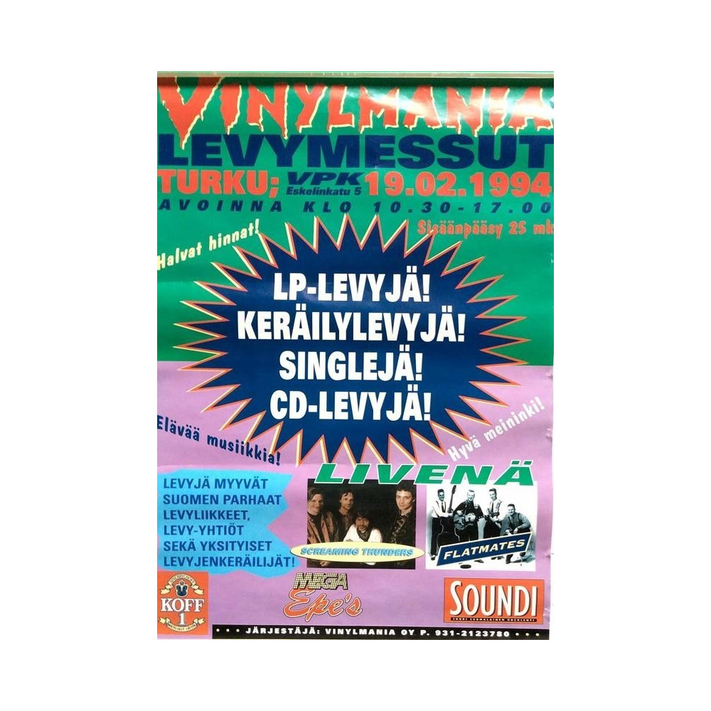 Vinylmania Levymessut : Tapahtumajuliste 29cm x 41cm - Begagnat Poster