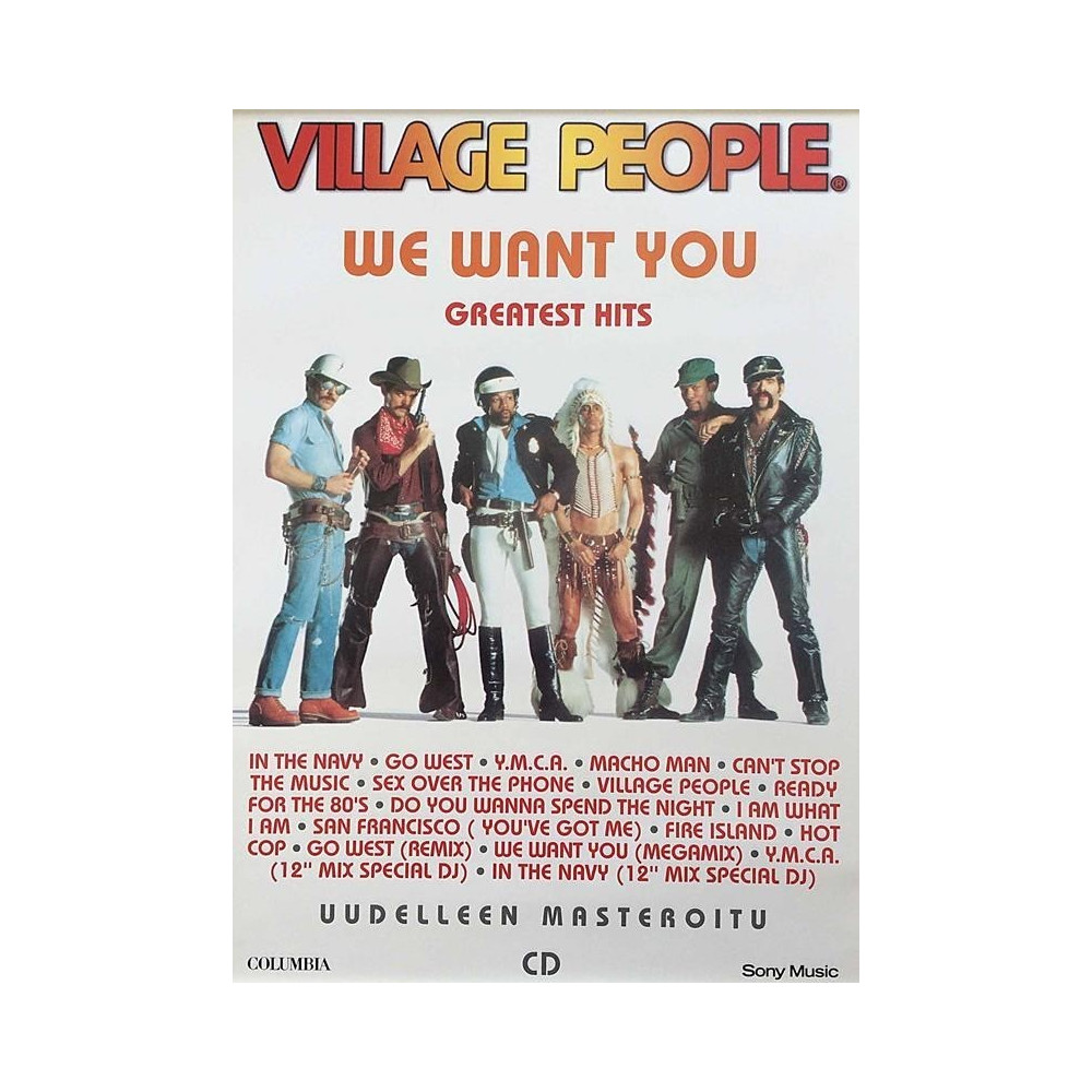 Village People: We Want You : Promojuliste 50cm x 69cm - Begagnat Poster