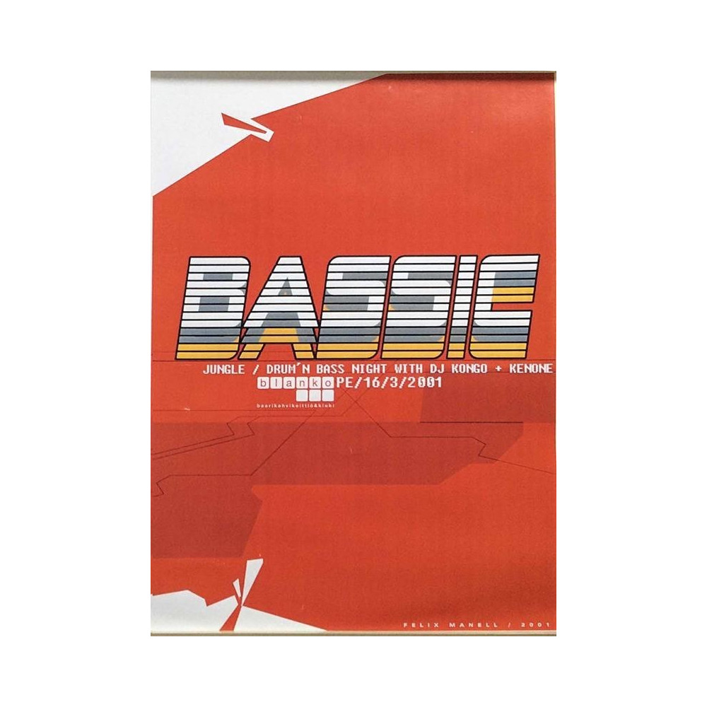 Bassic: Drum’n Bass Night, blanko : Tapahtumajuliste 29cm x 40cm - Begagnat Poster