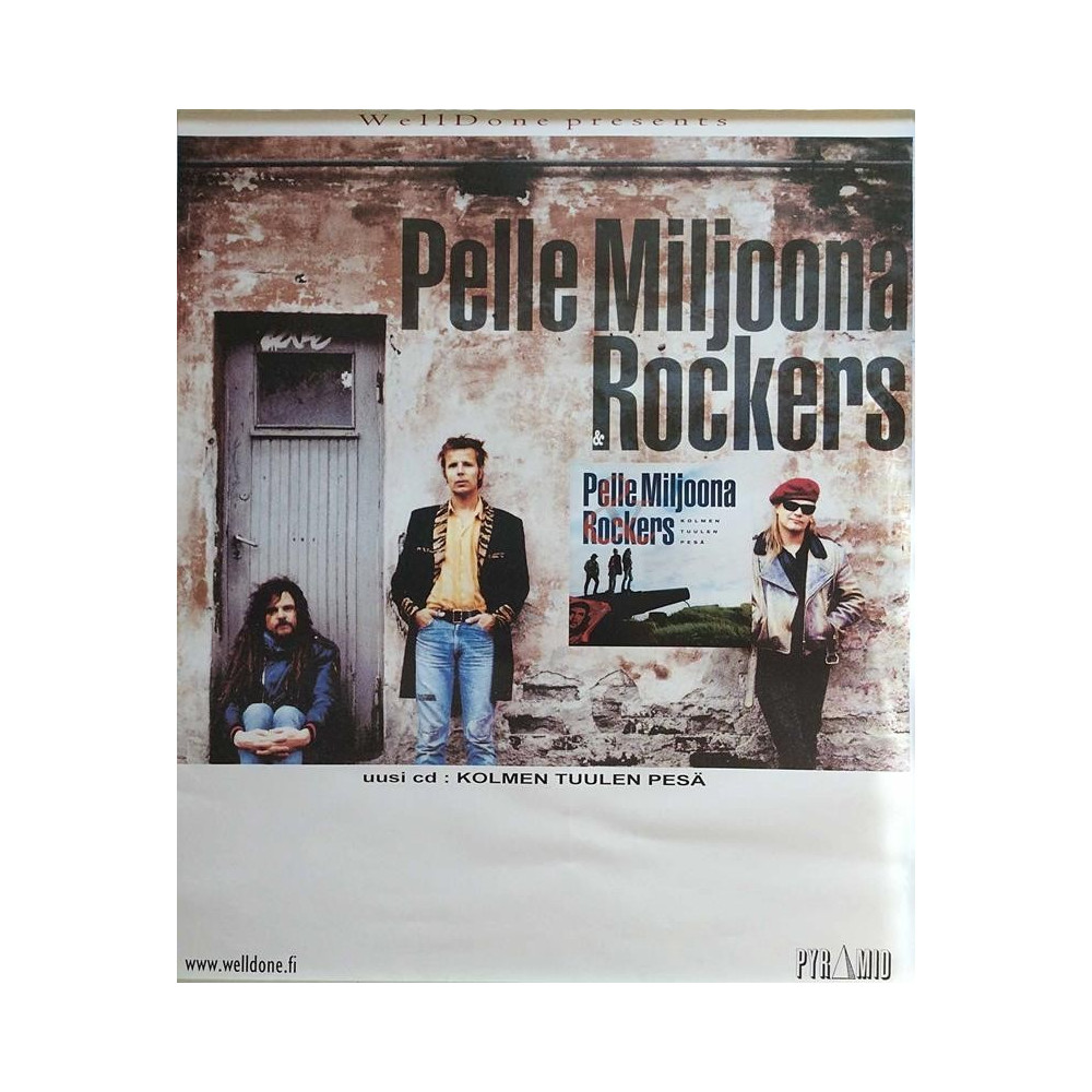 Pelle Miljoona Rockers: kolmen tuulen pesä : Keikkajuliste 49cm x 58cm - JULISTE