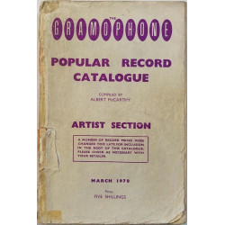 Gramophone popular record catalogue : March 1970 artist section - Used book