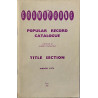 Gramophone popular record catalogue: March 1972 title section  kansi VG+ sisäsivut EX Käytetty kirja