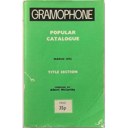Gramophone popular record catalogue: March 1975 popular catalogue  kansi VG sisäsivut EX Käytetty kirja