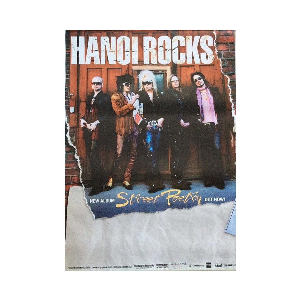 Hanoi Rocks: Street poetry : Keikkajuliste 41cm x 59cm - Konsertaffisch
