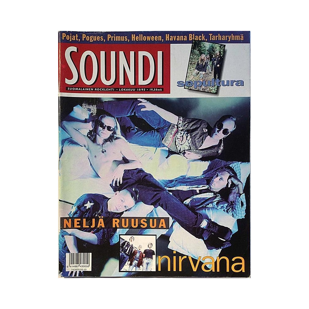 Soundi : Neljä Ruusua,Sepultura,Nirvana - used magazine