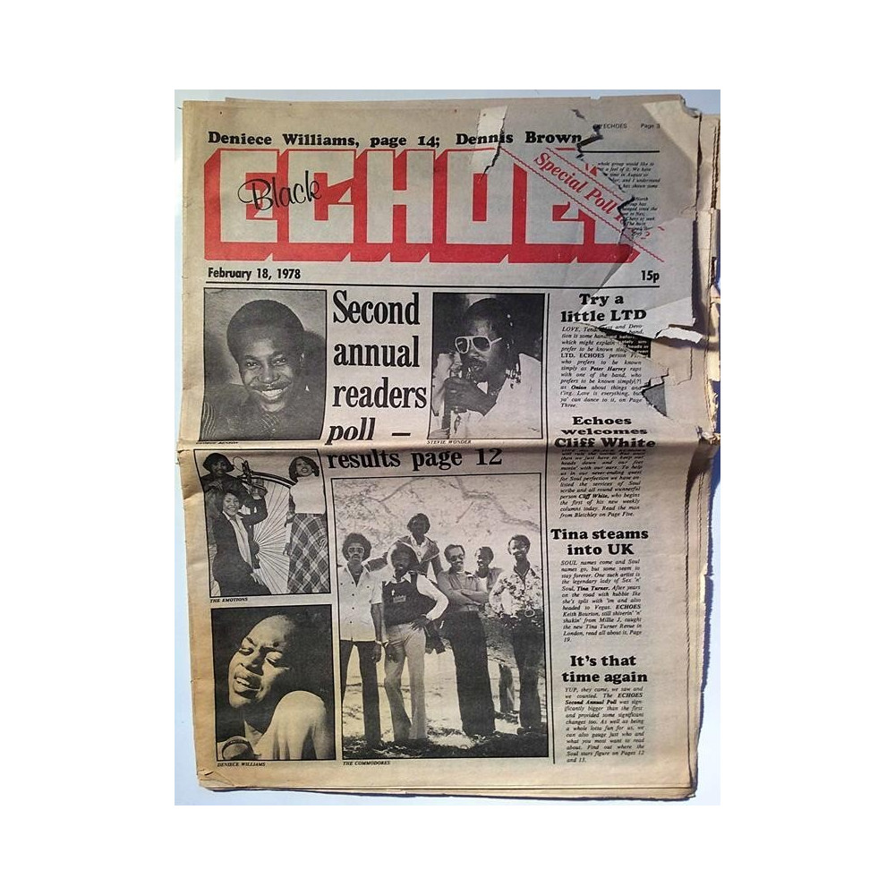 Black Echoes : Denice Williams,Dennis Brown - used magazine