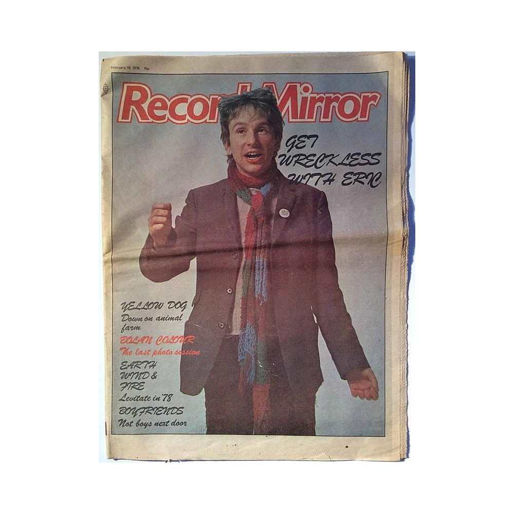 Record Mirror 1978 No.February 18 Eric Wreckless,Earth Wind & Fire,Yellow Dog Magazine