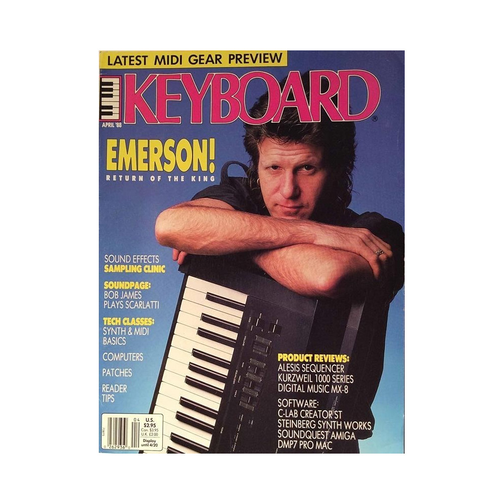 Keyboard lehti + levy 1988 No.Aprill ‘88 Bob James,Keith Emerson,Steve Kuhn Magazine