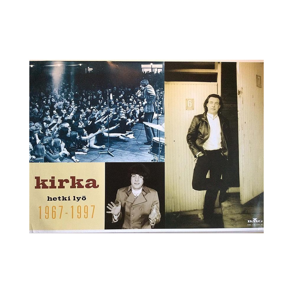 Kirka: hetki lyö 1967-1997 : Promojuliste 100cm x 70cm - used original promo poster